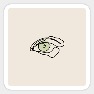 an eye on line art Sticker